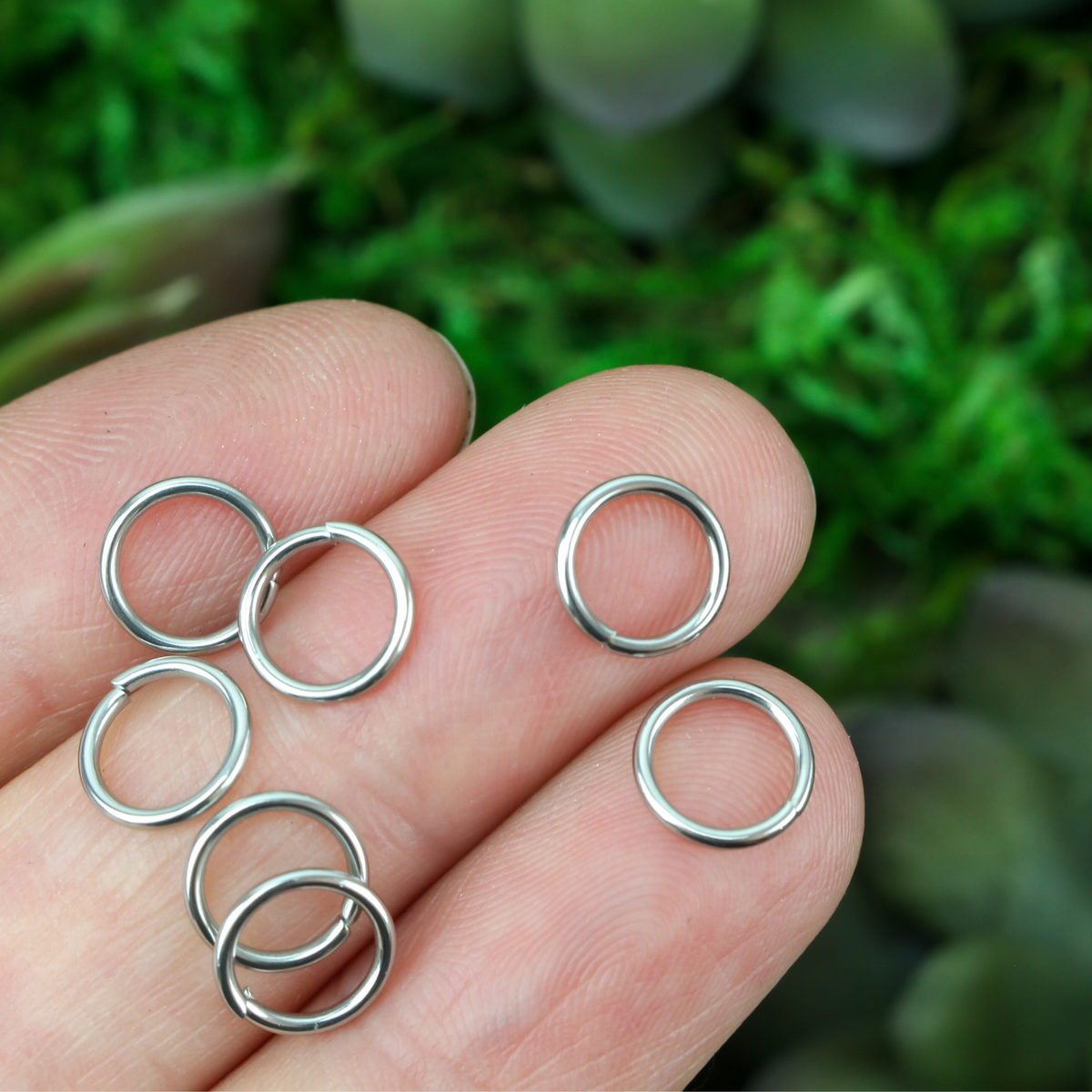SILVER 8mm X 6mm OVAL Bulk Stainless Steel Jump Rings 18