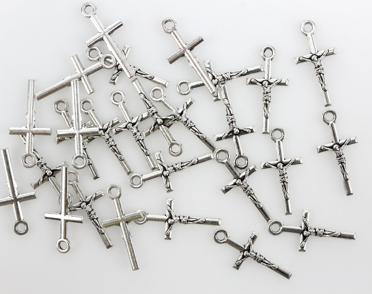 Small Simple Classic Cross Charms for Bracelets or Necklaces 25pcs – Small  Devotions