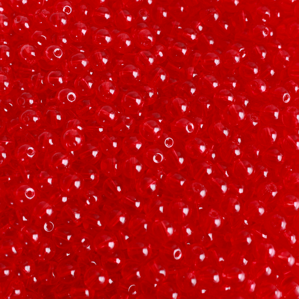 Red Transparent Glass Beads 8mm Round, Hole is 1.5mm - 60 beads