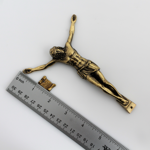 Bronze Corpus for Crucifix - Body of Christ 5-1/2" long w/ pre dilled 3mm holes