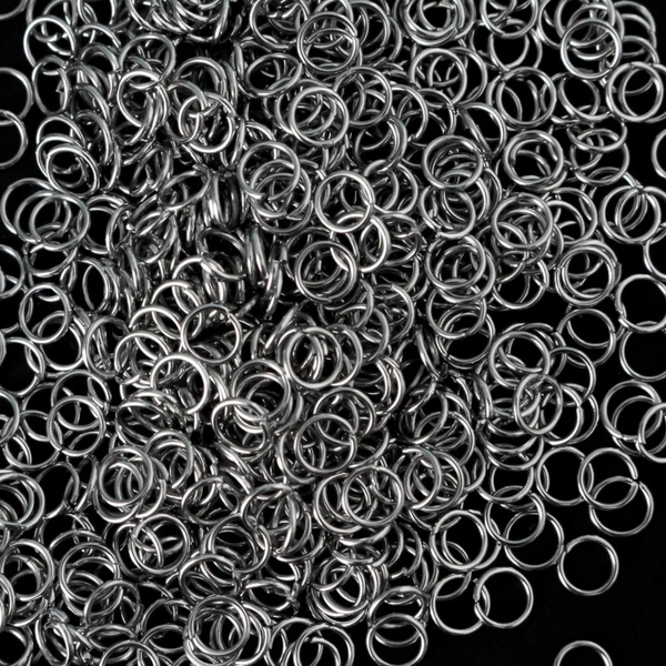 4mm Silver Jump Rings 24 Gauge Stainless Steel - 200pcs 4mm x 0.5mm