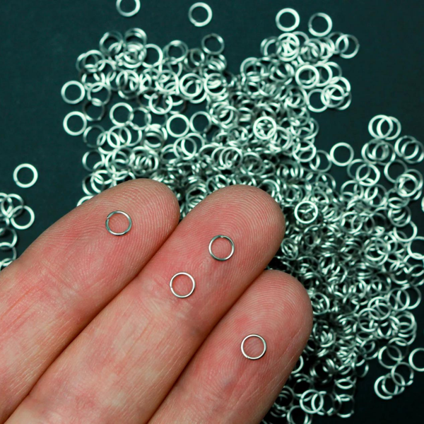 4mm Silver Jump Rings 24 Gauge Stainless Steel - 200pcs 4mm x 0.5mm