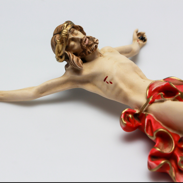 Large Resin Corpus for Crucifix - Body of Christ in Red Garment 6" Long