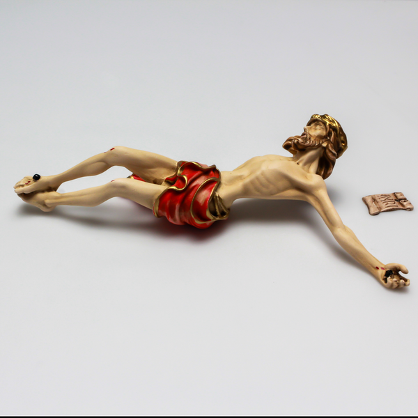 Large Resin Corpus for Crucifix - Body of Christ in Red Garment 6" Long