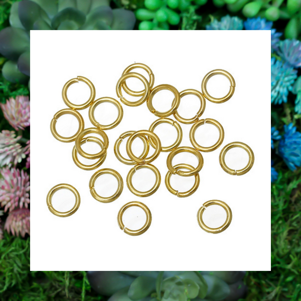 6mm Gold Plate Jump Rings 19 Gauge Iron Base - 100pcs