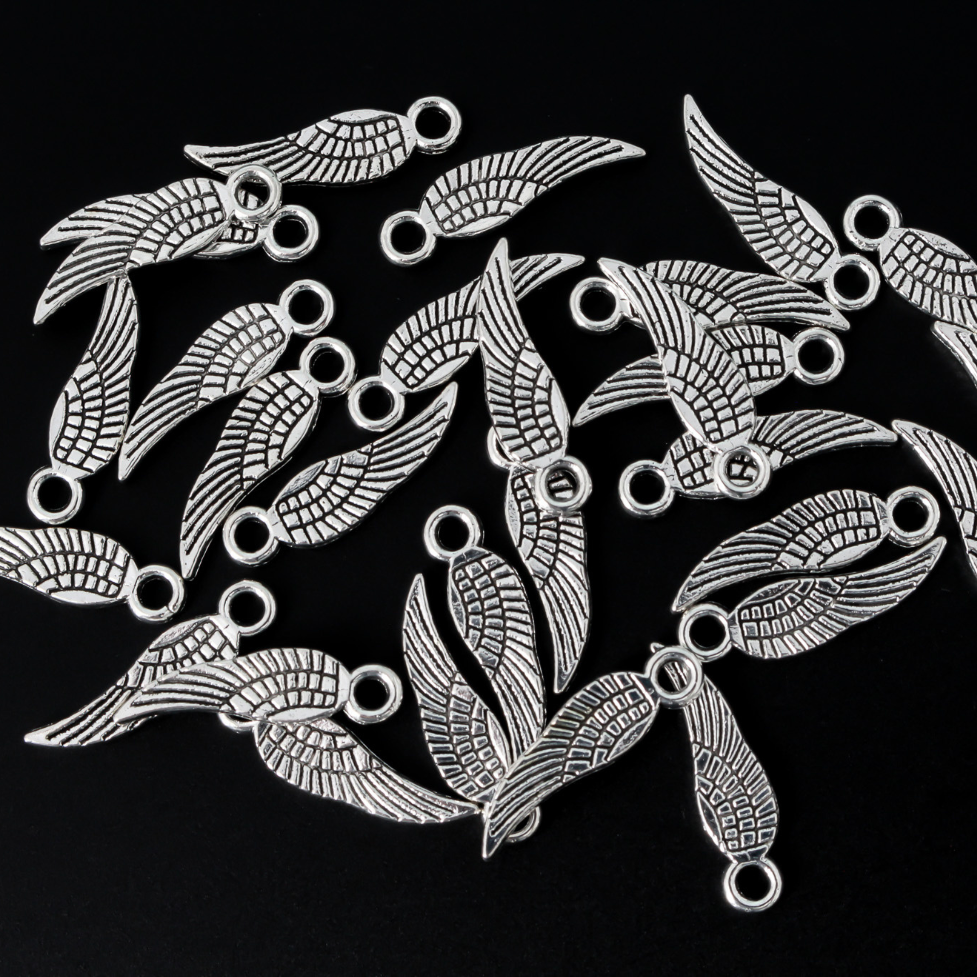 Angel Wing Charms Antiqued Silver Wing Pendants Angel Wings BULK Charms Wholesale Charms 2 Sided 30mm 600 store pieces PREORDER