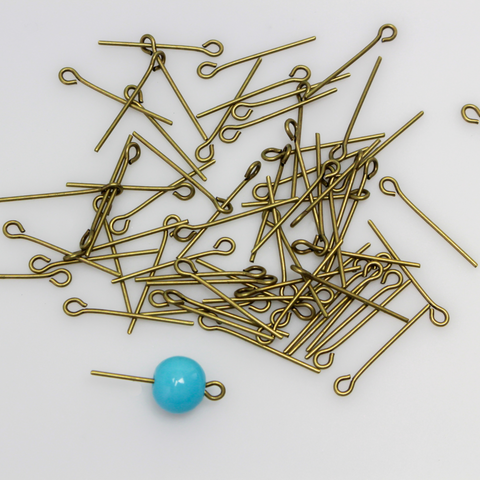 500Pcs Eye Pins Jewelry Findings Eye Pins 18mm Iron Eye Pins for Jewelry  Making 21 Gauge Bronze 