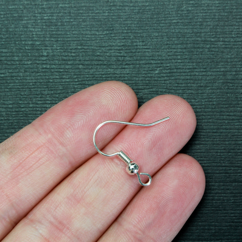 Plastic Earring Hooks, Ear Wire, with Horizontal Loop, Clear
