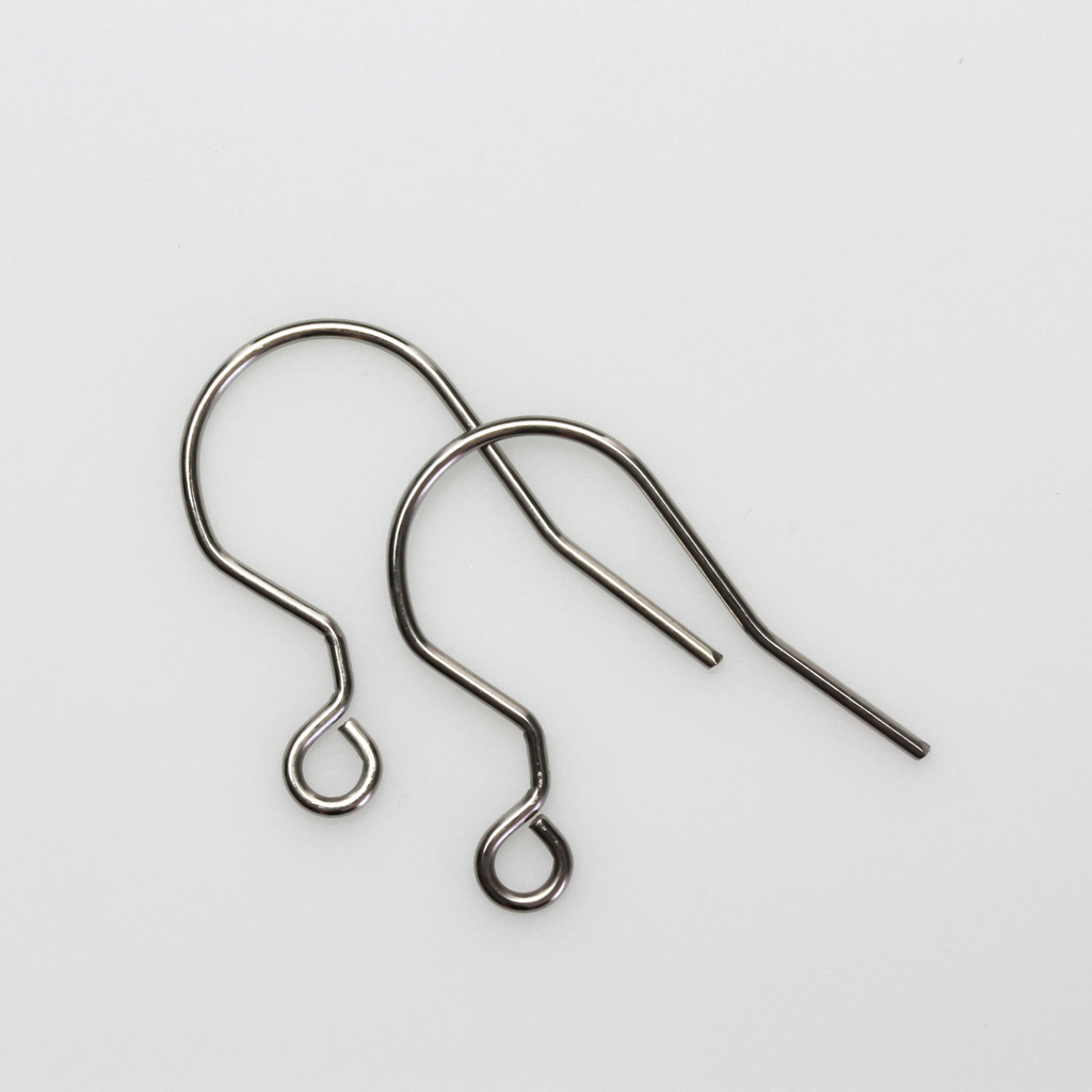 Silver Tone Earring Hooks with Horizontal Loop - 21 gauge, 30